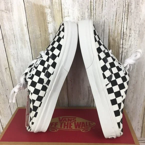 Vans Authentic Mule Checkerboard Black/Truwht🏁 AUA - Picture 7 of 14